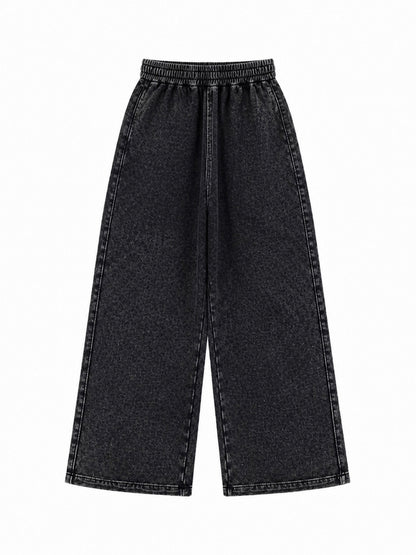 A3507 vintage straight-leg sweatpants in Washed Black, back product view