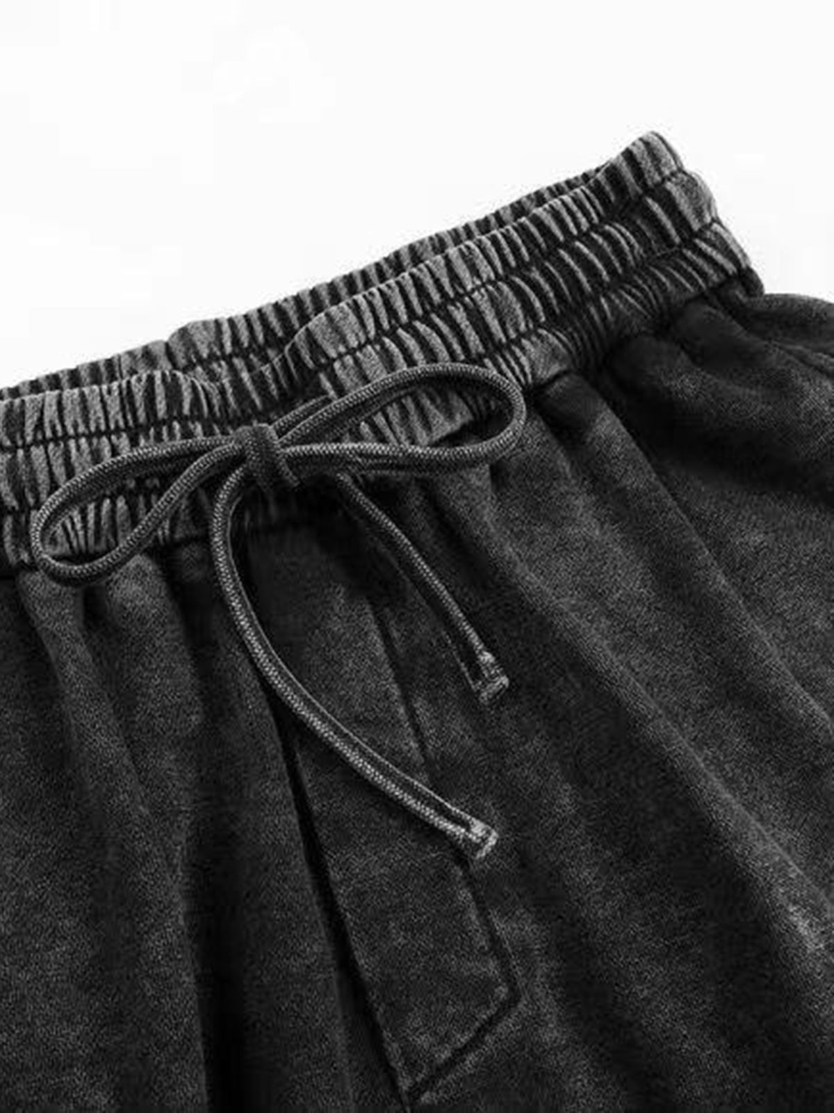 A3507 vintage straight-leg sweatpants in Washed Black, fit detail 1