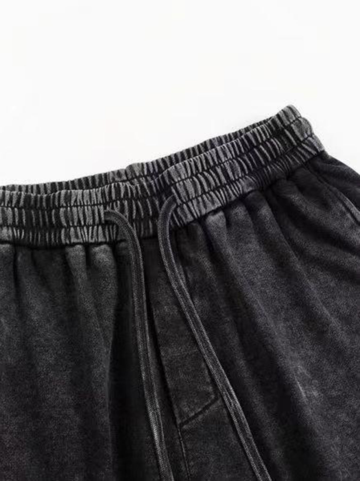 A3507 vintage straight-leg sweatpants in Washed Black, fit detail 3