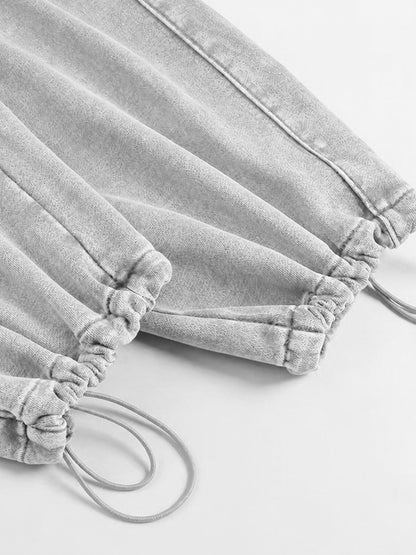 A3507 vintage straight-leg sweatpants in Washed Gray, fit detail 1