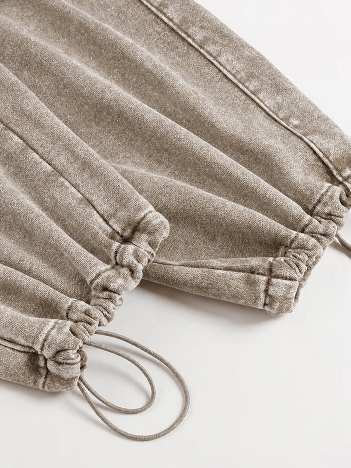 A3507 vintage straight-leg sweatpants in Washed Light Brown, fit detail 2