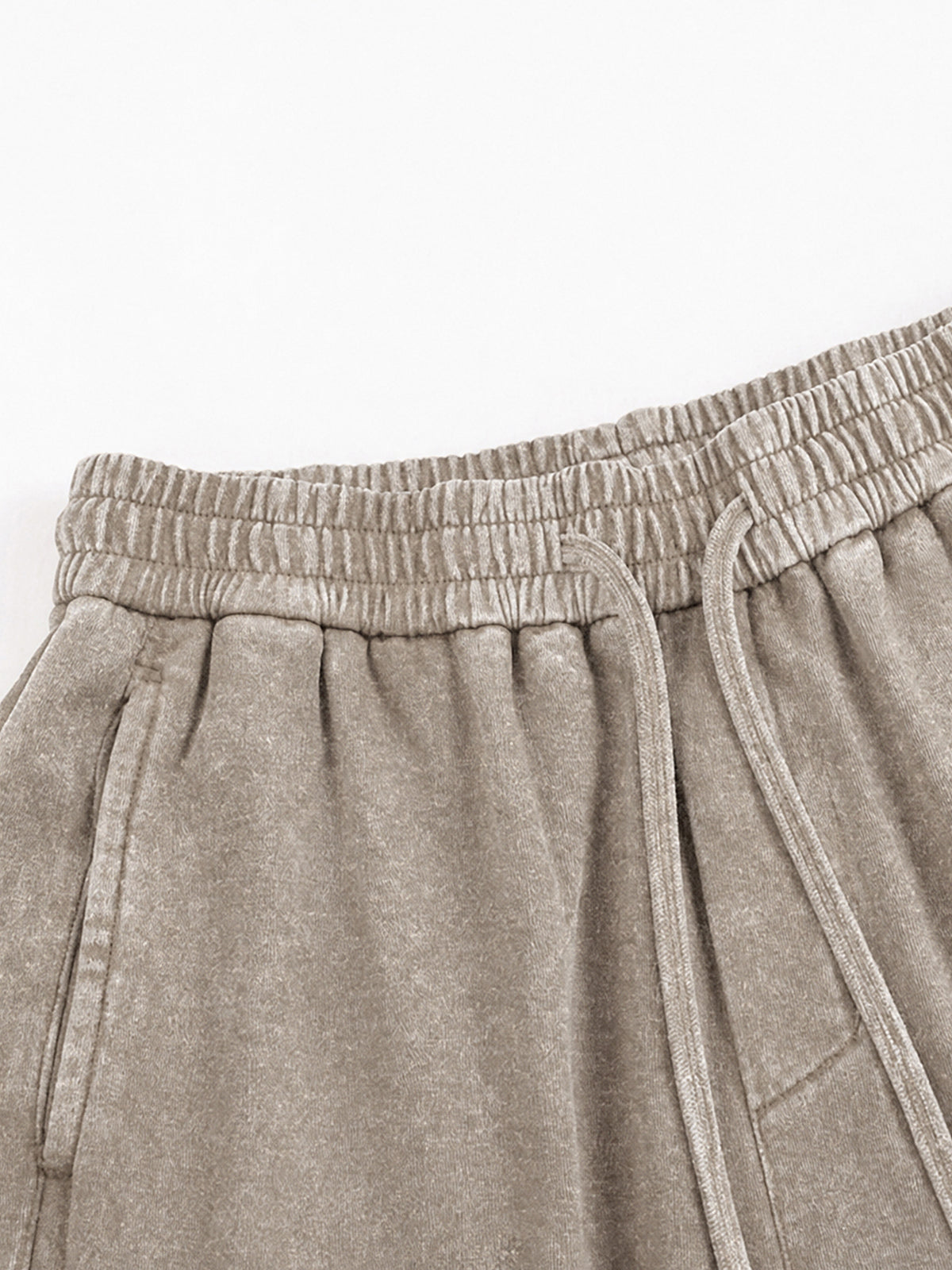 A3507 vintage straight-leg sweatpants in Washed Light Brown, fit detail 3