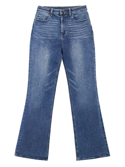 B2228 women's flare denim jeans in Blue, front product view
