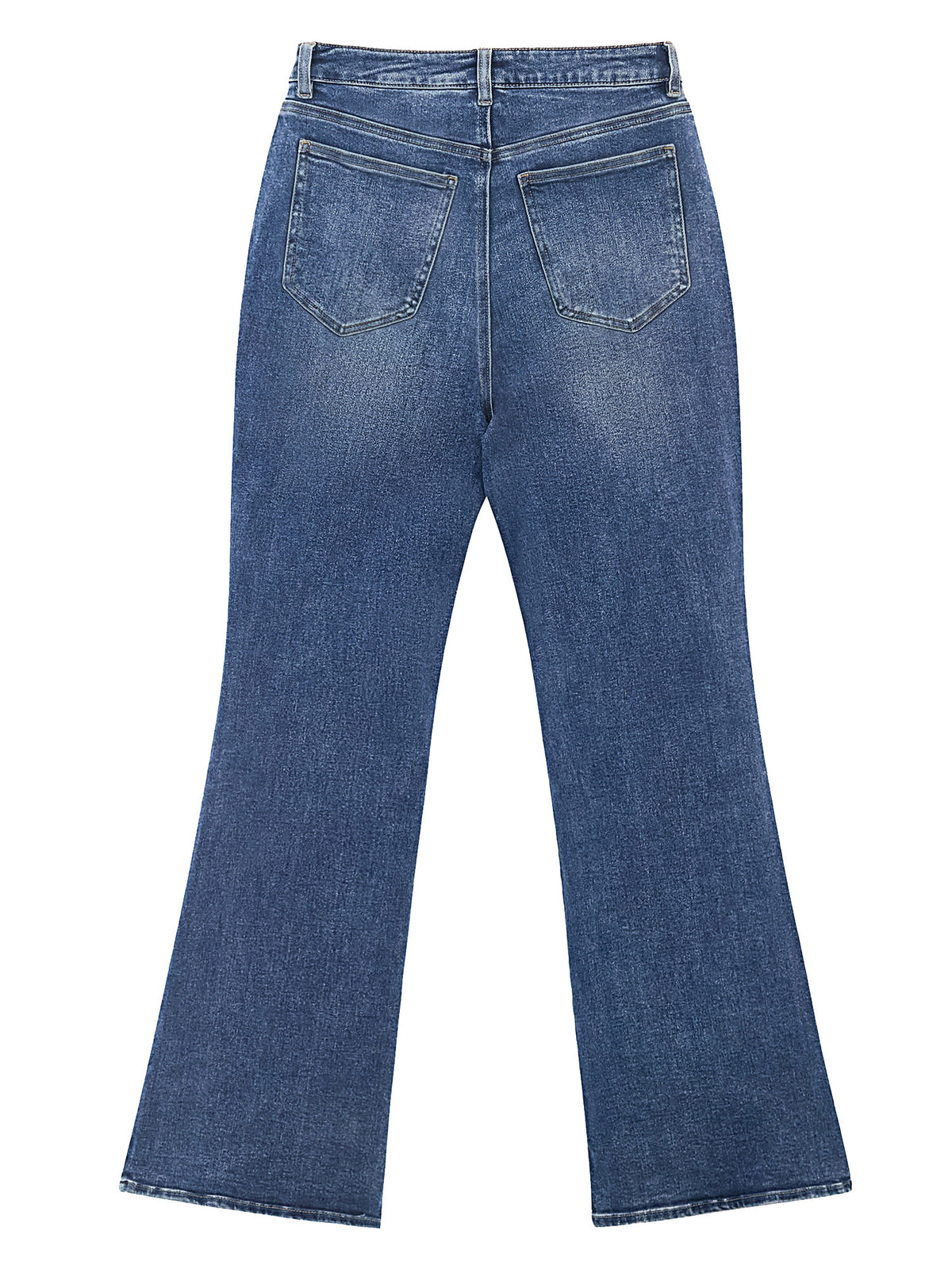 B2228 women's flare denim jeans in Blue, back product view