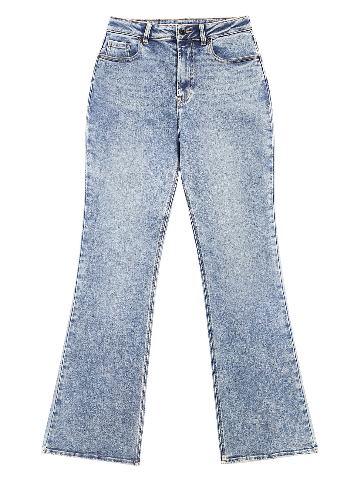 B2228 women's flare denim jeans in Light Blue, front product view