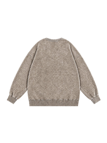Y3505 vintage crewneck sweatshirt in Washed Light Brown, back product view