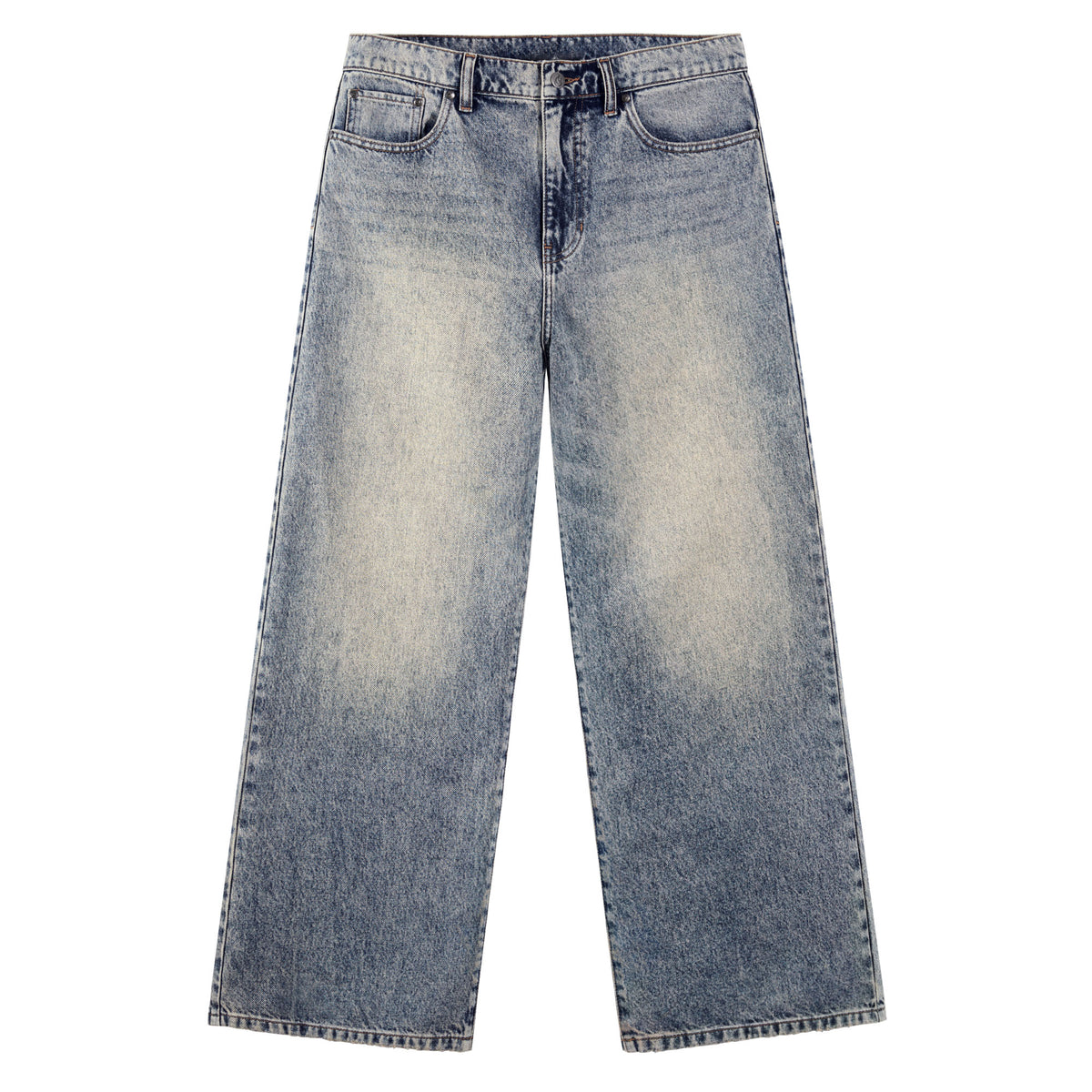 B704 men's wide-leg denim jeans in Dusty light Blue, front product view