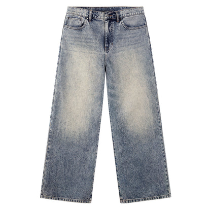 B704 men's wide-leg denim jeans in Dusty light Blue, front product view