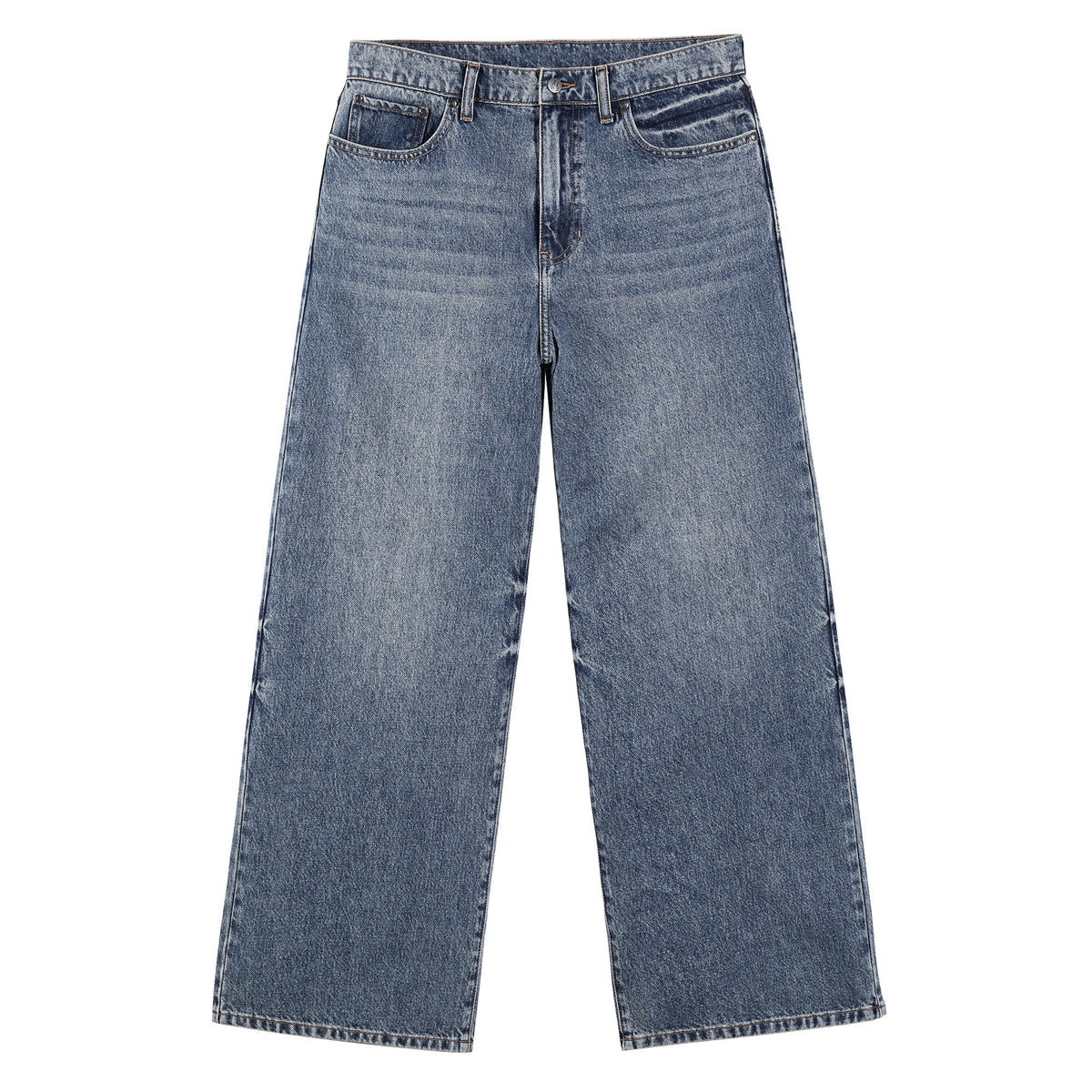 B704 men's wide-leg denim jeans in Dark Blue, front product view