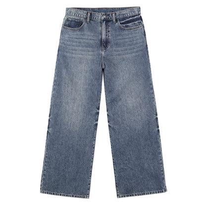 B704 men's wide-leg denim jeans in Dark Blue, front product view