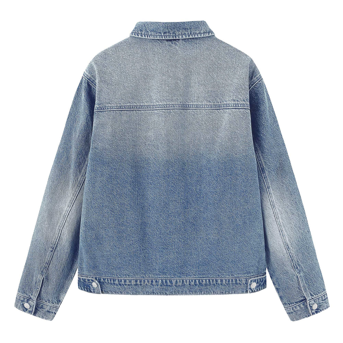 B81 denim jacket in Sky Blue, back view