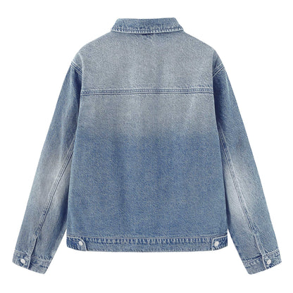 B81 denim jacket in Sky Blue, back view