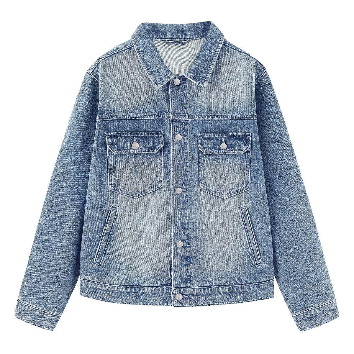 B81 denim jacket in Sky Blue, front view