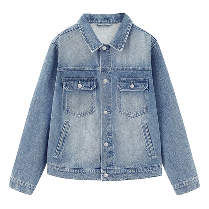 B81 denim jacket in Sky Blue, front view