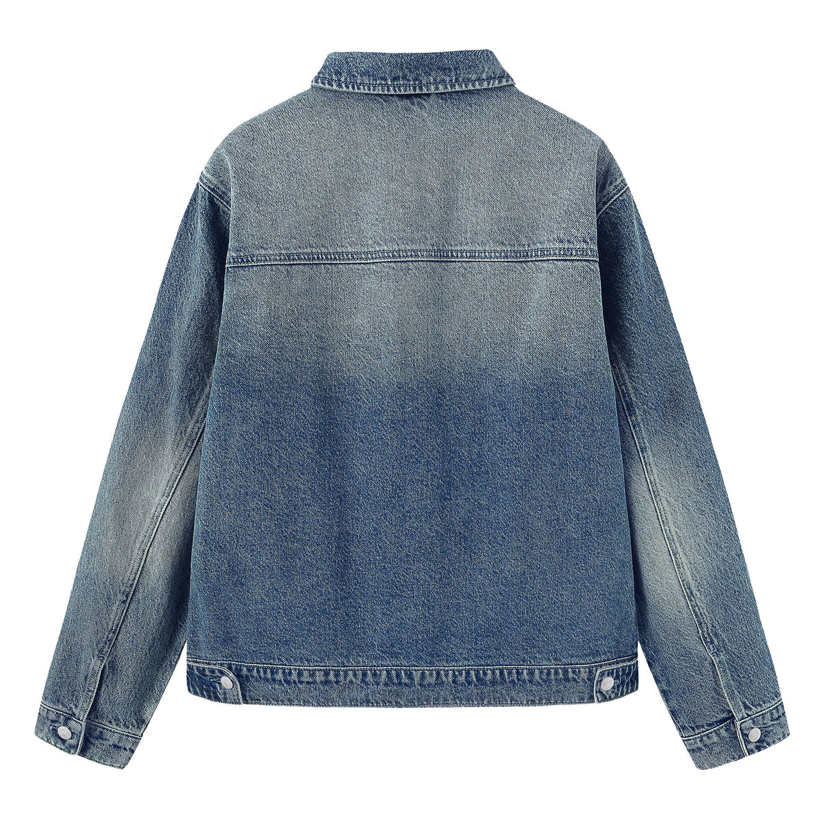 B81 denim jacket in Aged Indigo, back view