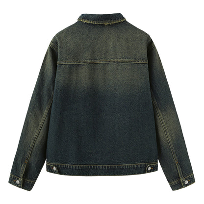 B81 denim jacket in Vintage Indigo, back view