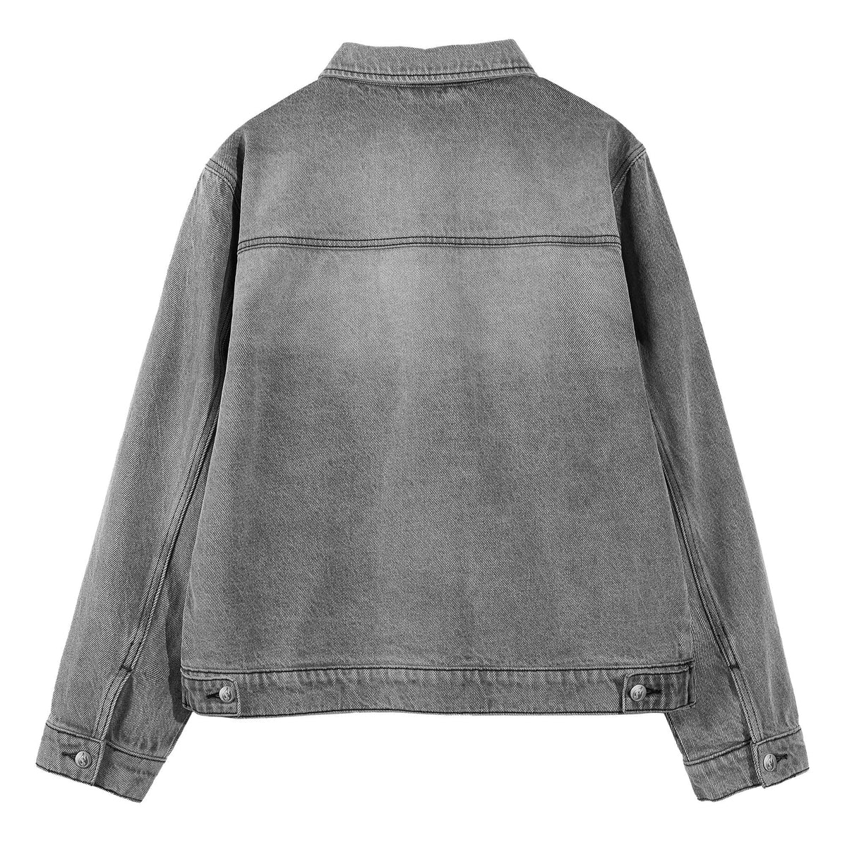 B81 denim jacket in Slate Grey, back view