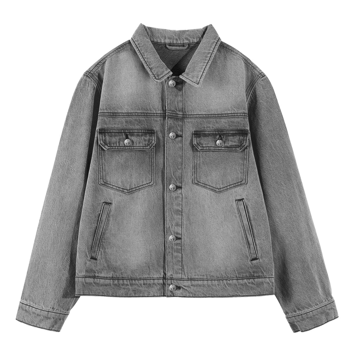 B81 denim jacket in Slate Grey, front view