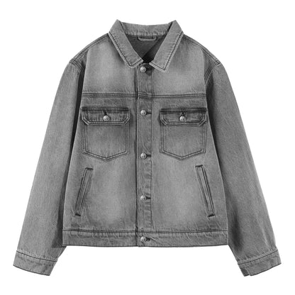 B81 denim jacket in Slate Grey, front view