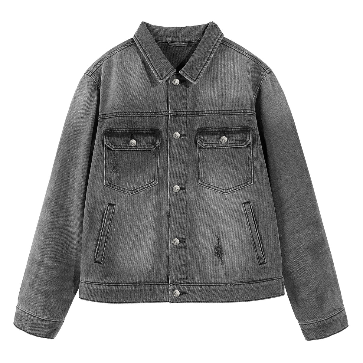 B81 denim jacket in Charcoal Grey, front view