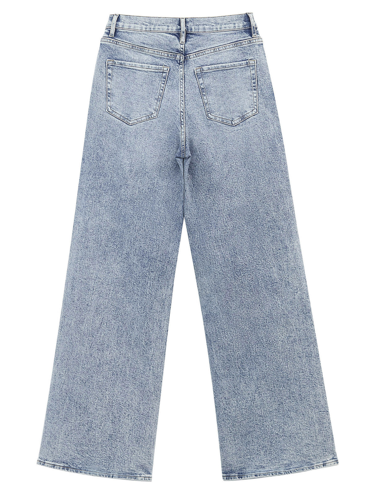 BT242207 women's wide-leg denim jeans in Clean Blue, back product view