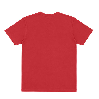 US001 basic T-shirt in Red, back product view