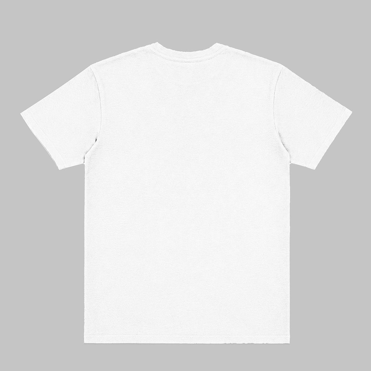 US001 basic T-shirt in White, back product view