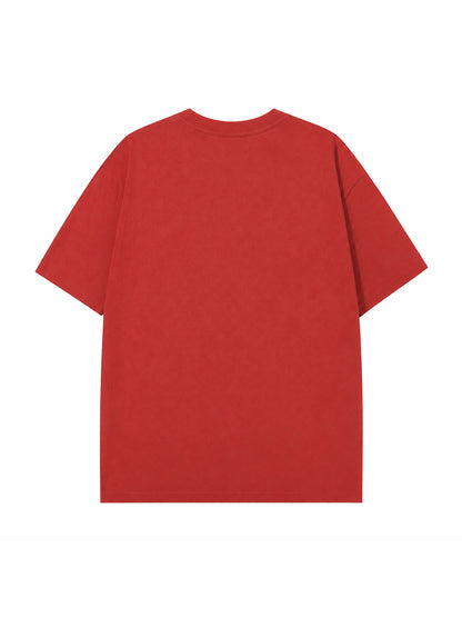 C23011 crewneck T-shirt in Red, back product view
