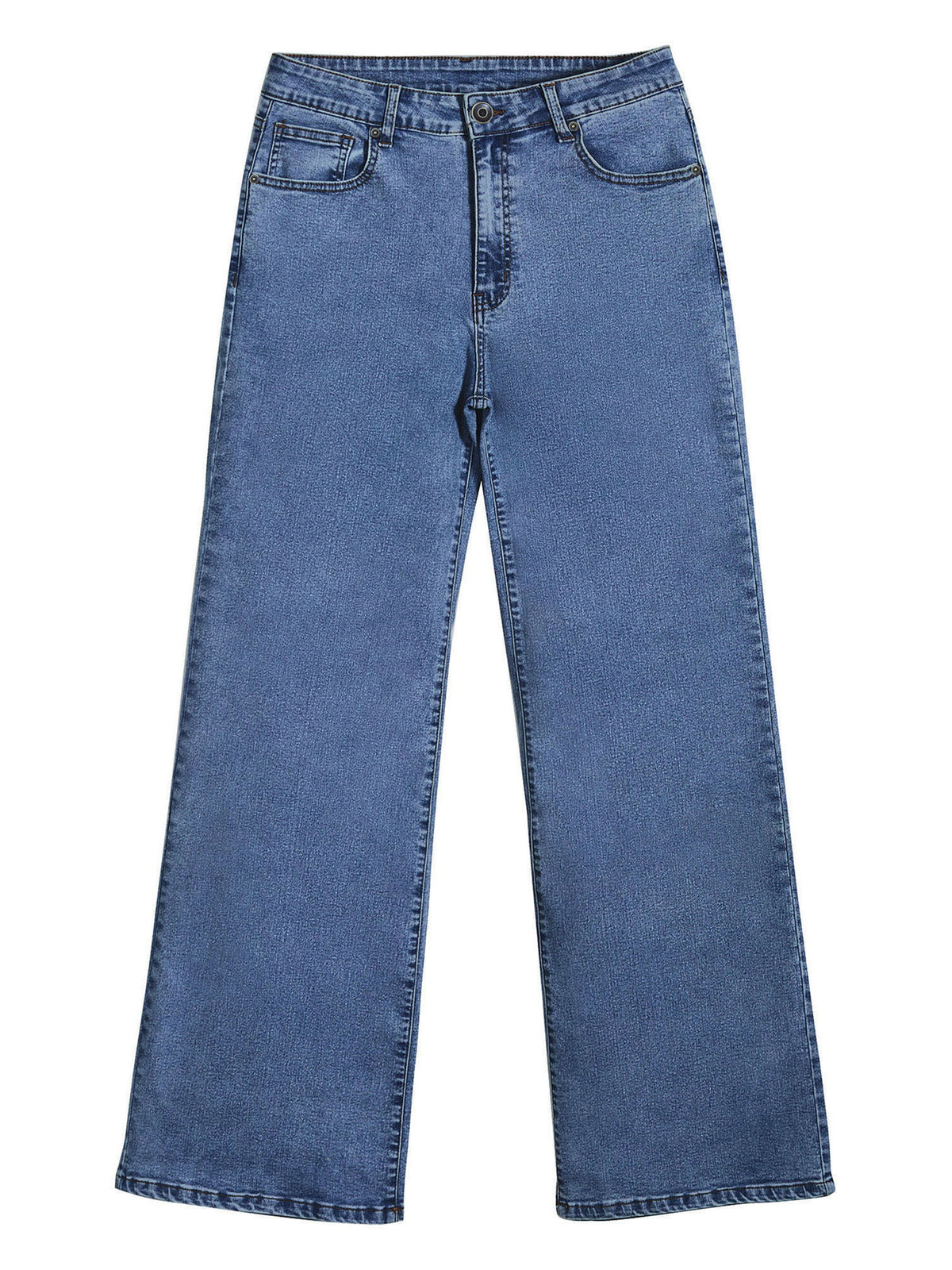 JDP2512-15 women's wide-leg denim jeans in Indigo, front product view