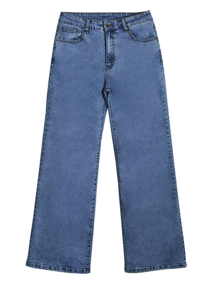 JDP2512-15 women's wide-leg denim jeans in Indigo, front product view