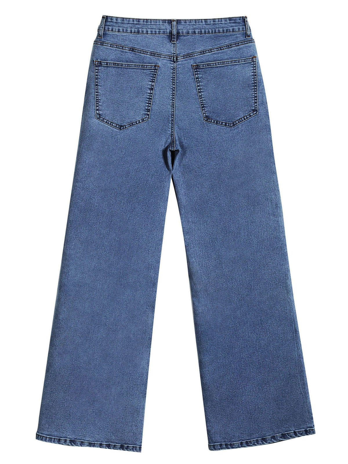 JDP2512-15 women's wide-leg denim jeans in Indigo, back product view