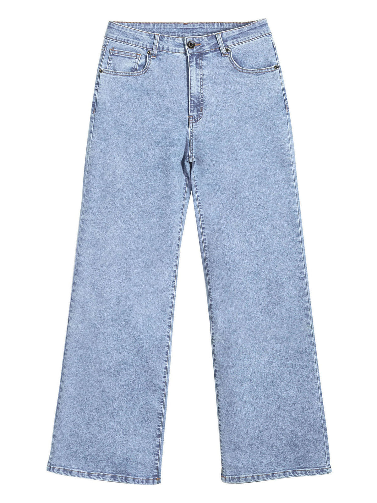 JDP2512-15 women's wide-leg denim jeans in Light Blue, front product view