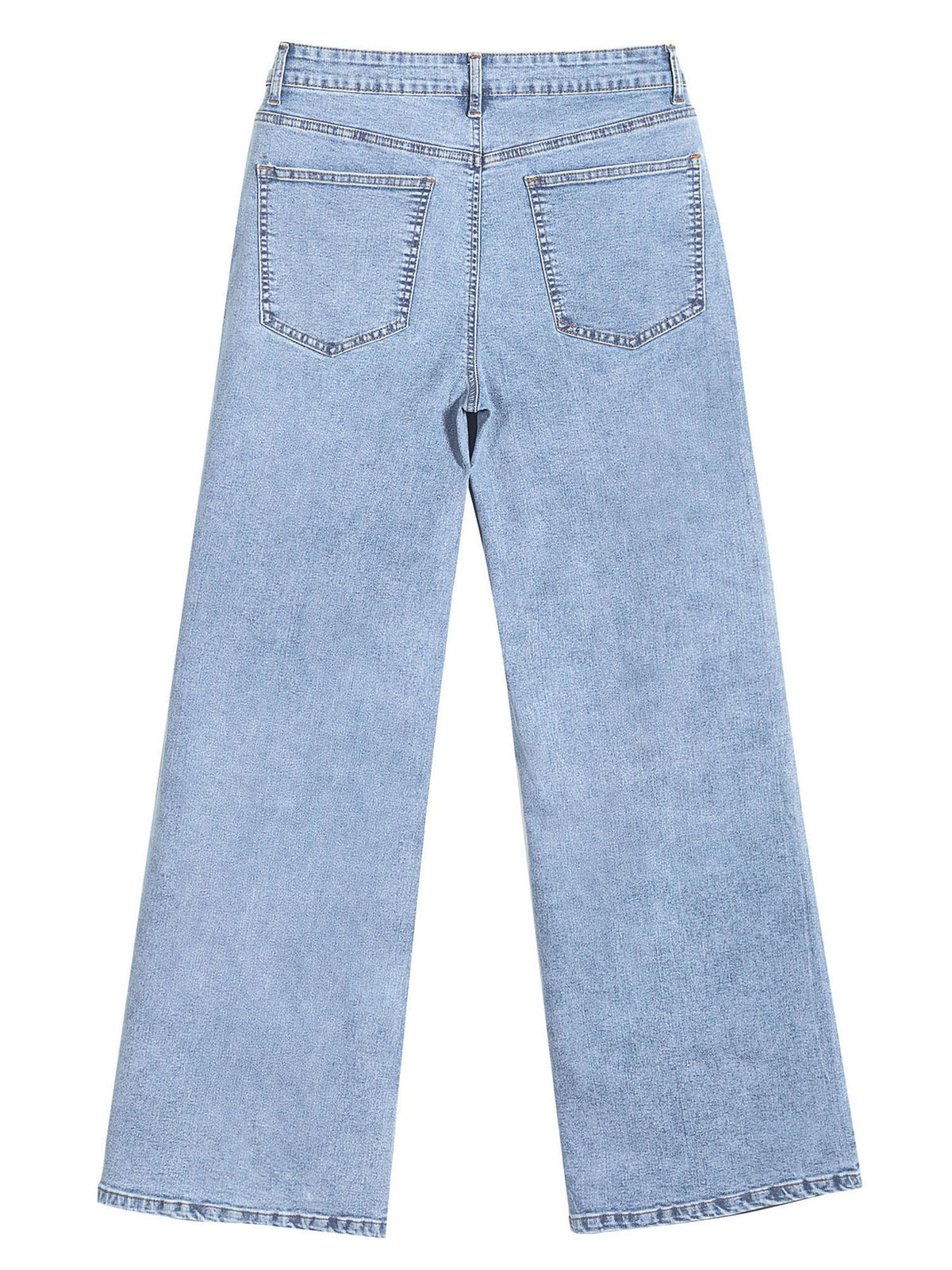 JDP2512-15 women's wide-leg denim jeans in Light Blue, back product view
