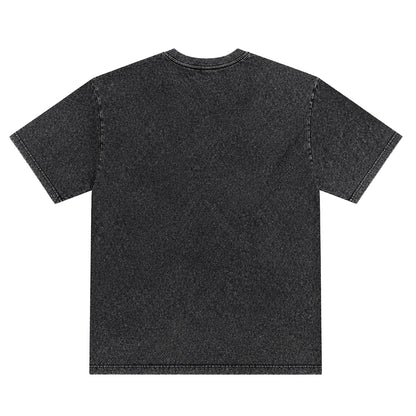 US005 vintage washed T-shirt in Washed Black, back product view