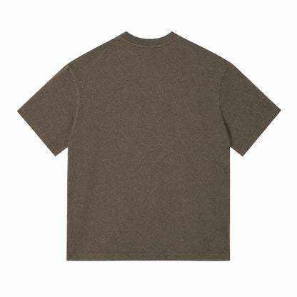X26011 vintage washed T-shirt in Washed Brown, back view