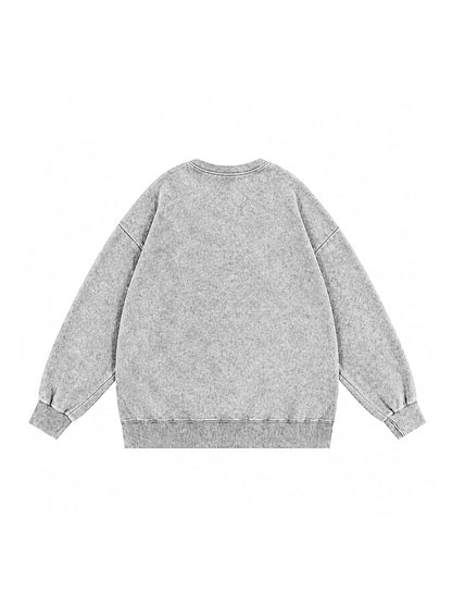 Y3505 vintage crewneck sweatshirt in Washed Gray, back product view